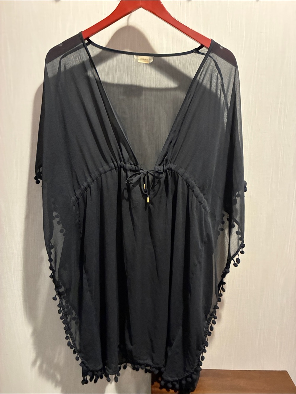 Bleu Rod Beattie Sheer Black Cover-up Dress Size Medium Large